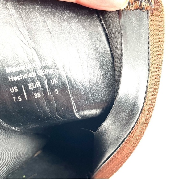 ALDO Brown Snake Sock Mid Heel Boot - Picture 7 of 8